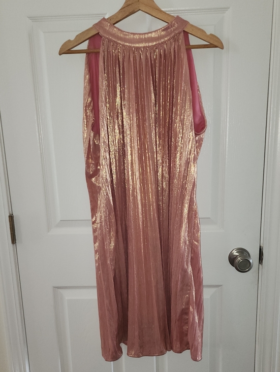 SHEIN Dresses & Skirts - SHEIN Metallic Rose Gold Pleated Mini Dress